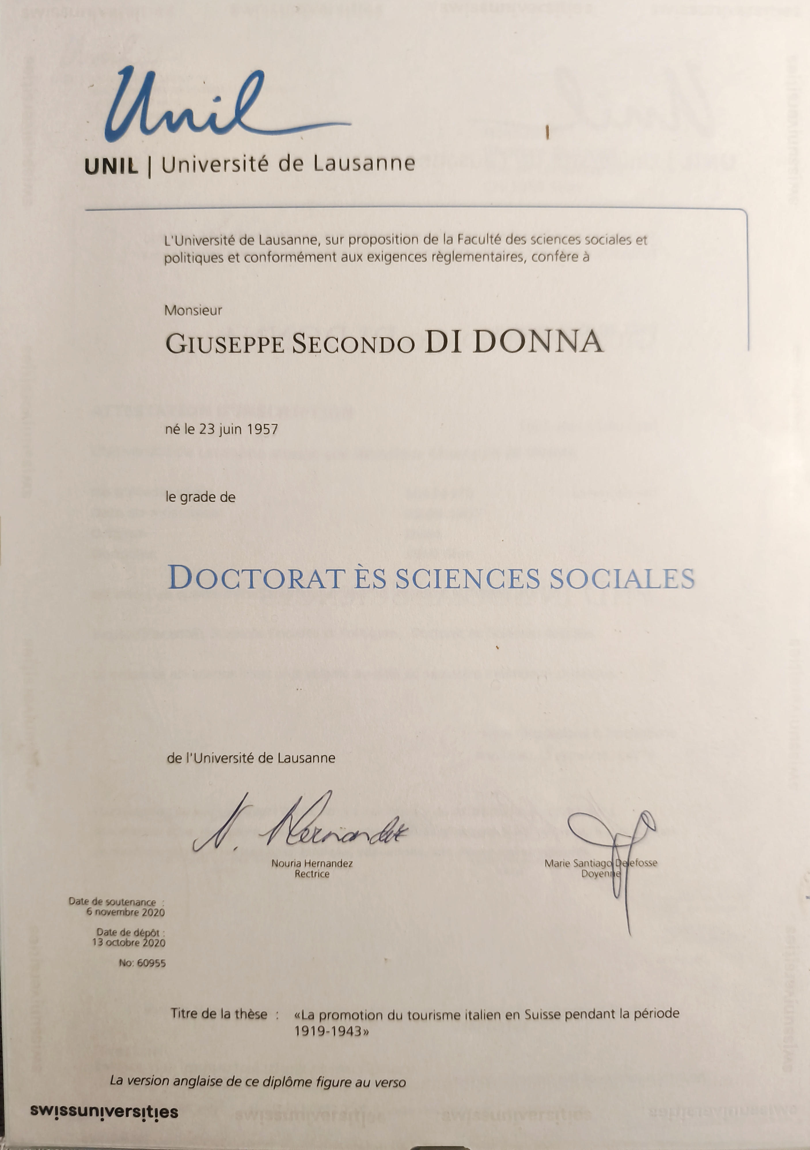 PhD in Social Sciences
