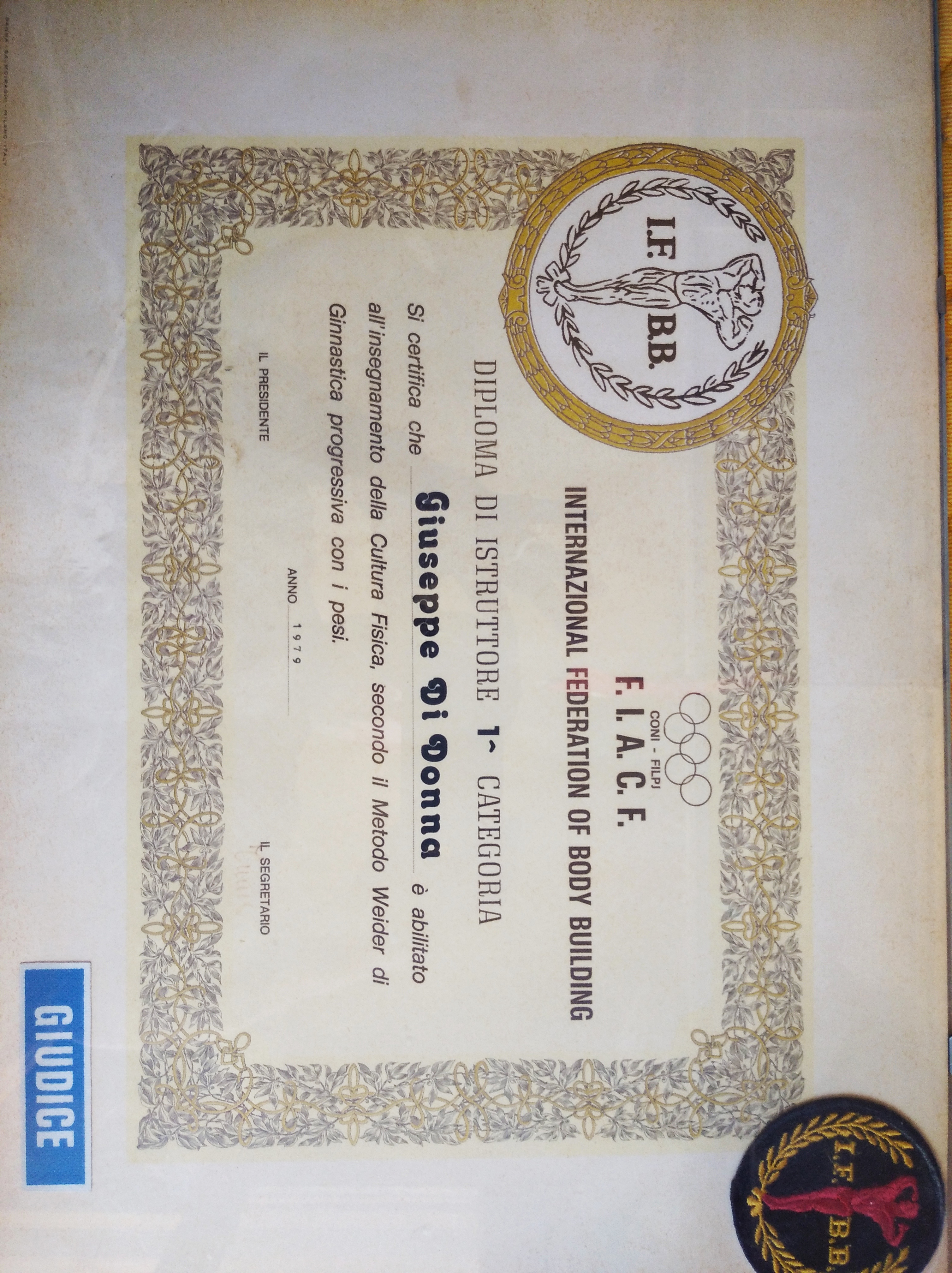 Instructor of 1st Category of Body Building